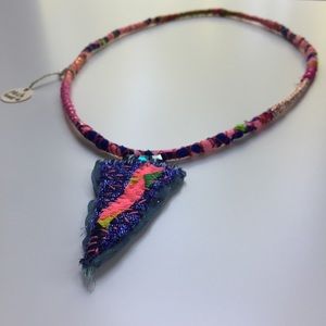 Handmade one of a kind up-cycled fabric necklace